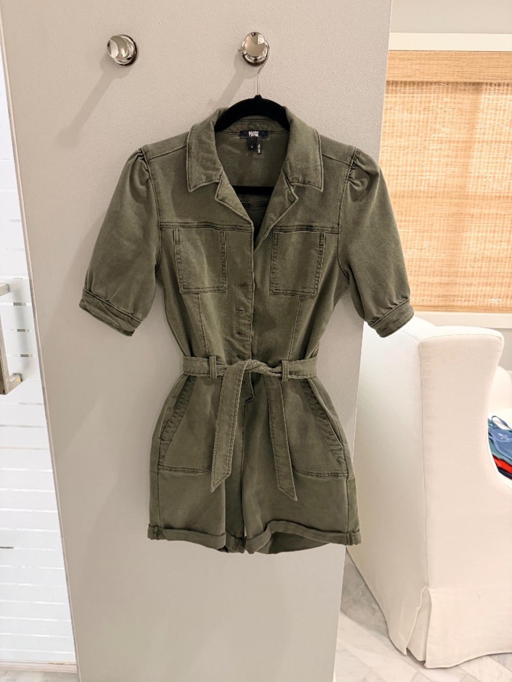 PAIGE  Olive Green Utility Romper Size 4